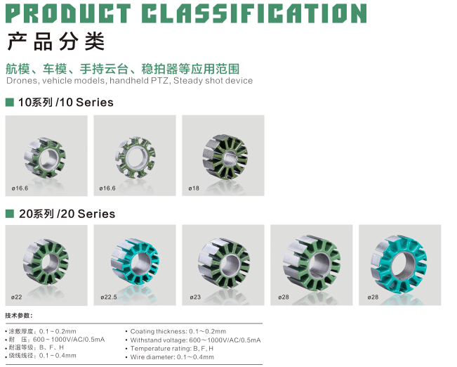 10 and 20mm diameter stators